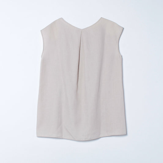 【手洗い可能】リネンVネックブラウス