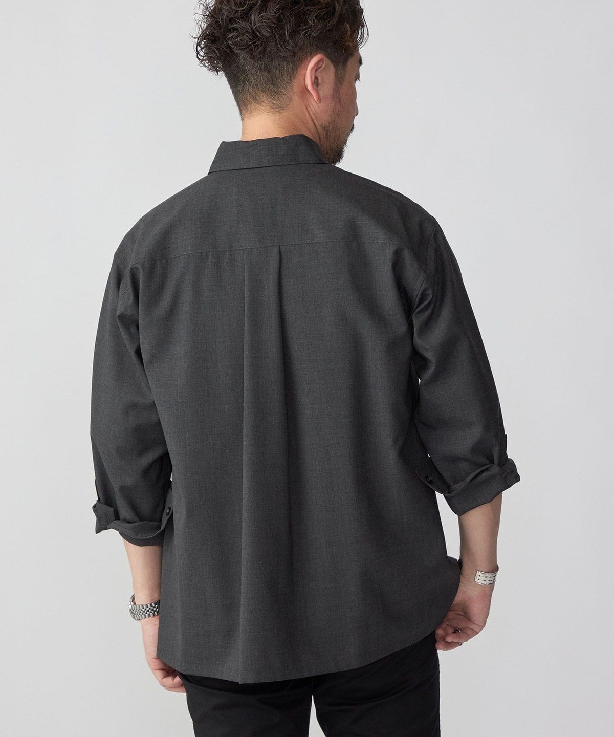 SHIPS:〈洗濯機可能〉TECH PLUS(R) WOOL リラックスフィット レギュラーカラーシャツ