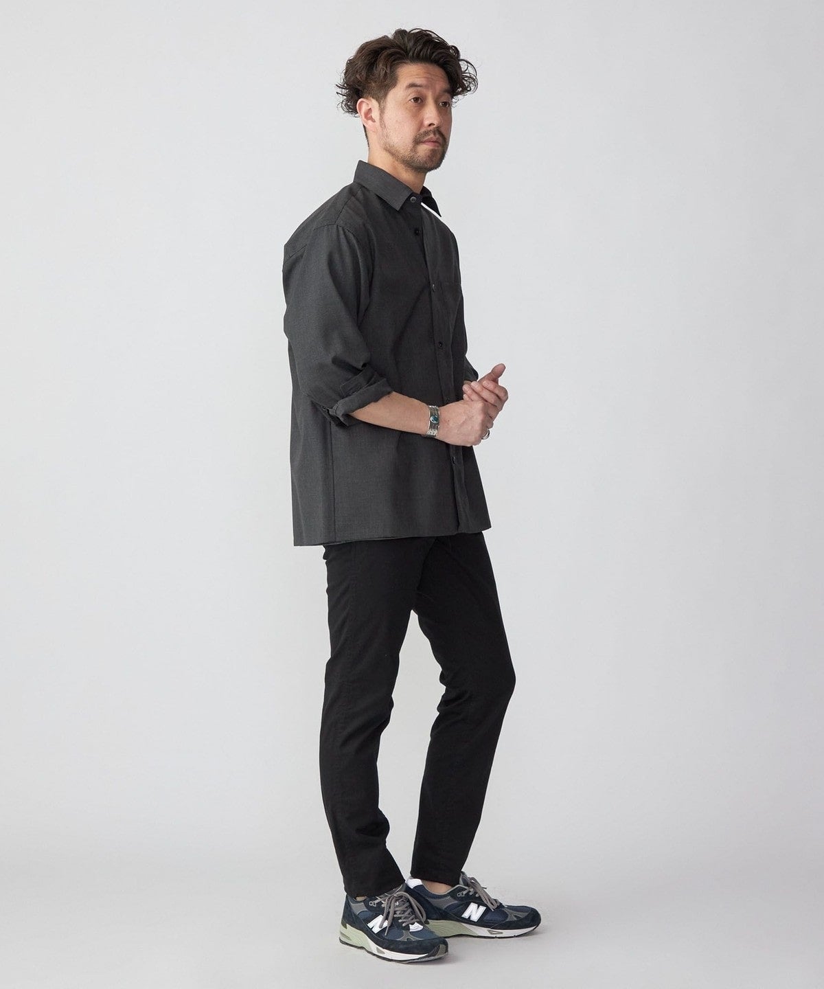 SHIPS:〈洗濯機可能〉TECH PLUS(R) WOOL リラックスフィット レギュラーカラーシャツ