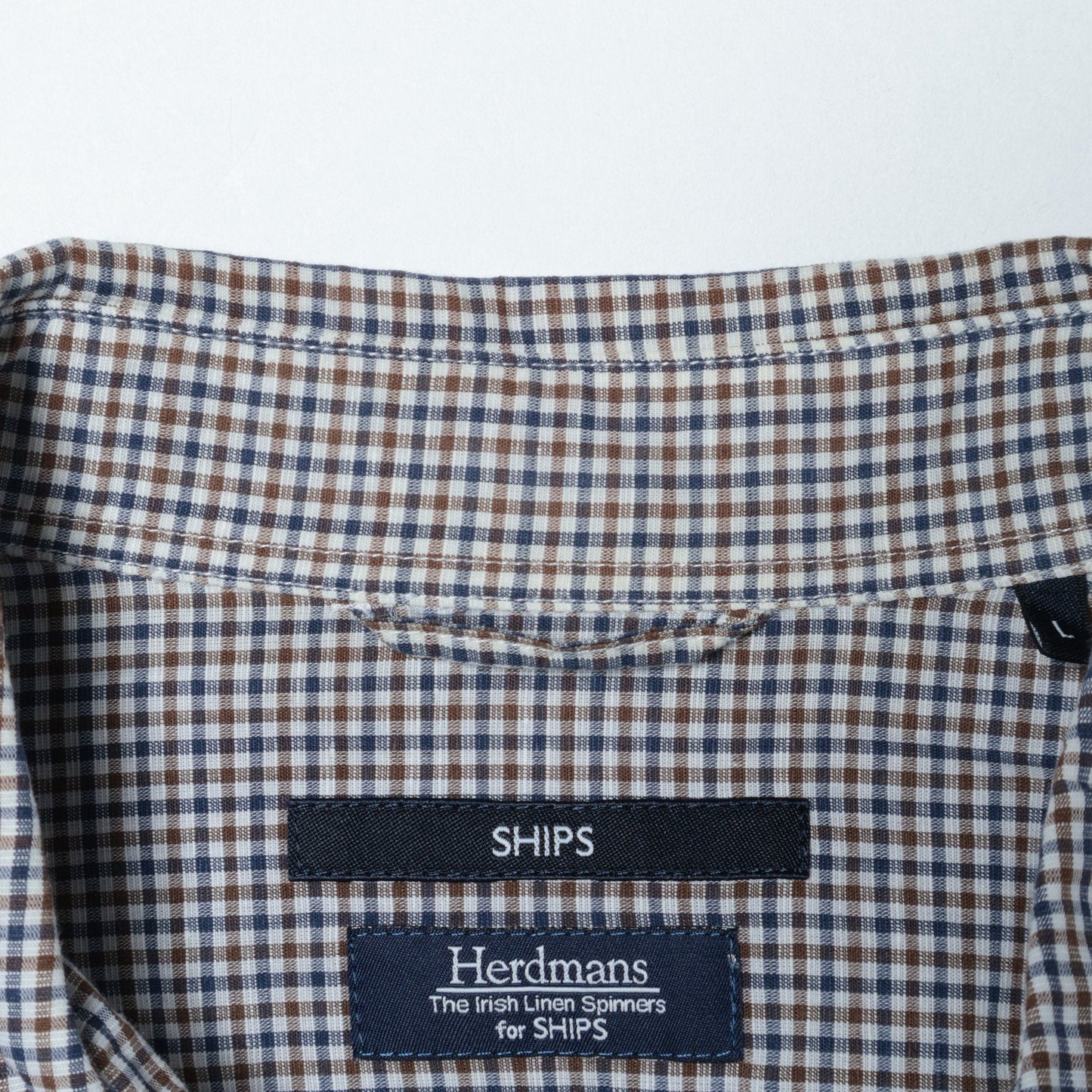 SHIPS: Herdmans コットン/リネン 7スリーブ シャツ due 20SS