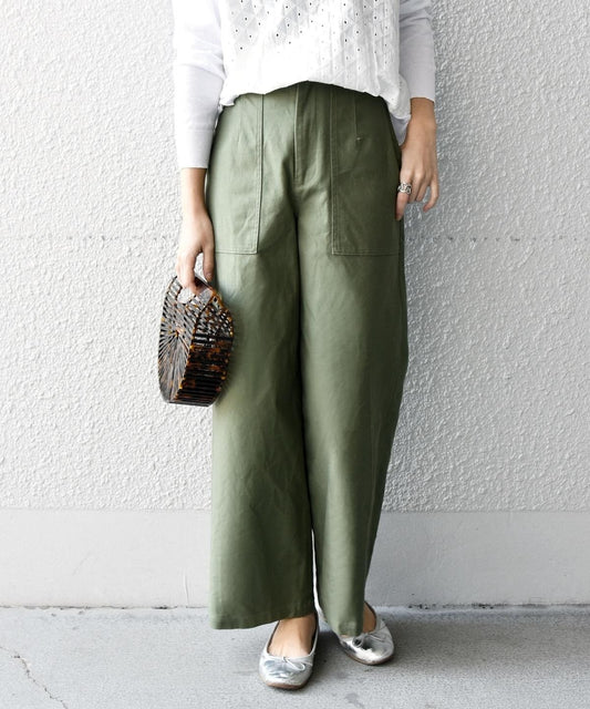 liflattie ships:コットンサージベイカーパンツ