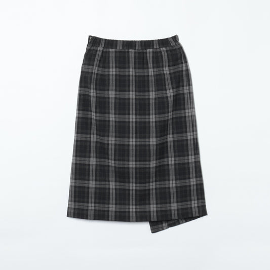 CHECK WRAP SKIRT
