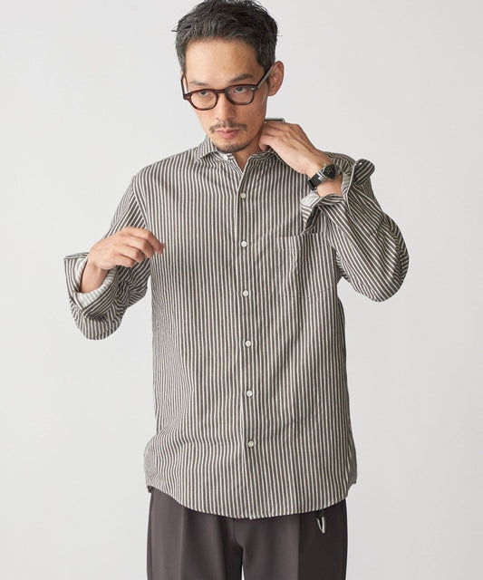 SHIPS: セミワイド ギンガム/ストライプ ビエラ シャツ