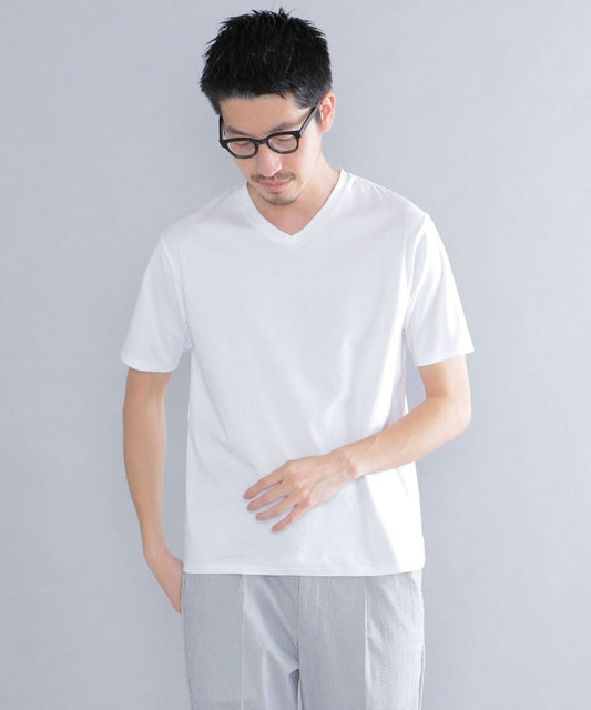 SHIPS: ALBINI Vネック 無地 Tシャツ