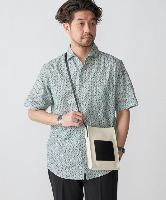 SHIPS: セミワイド 花柄 コットン リネン ショートスリーブ シャツ