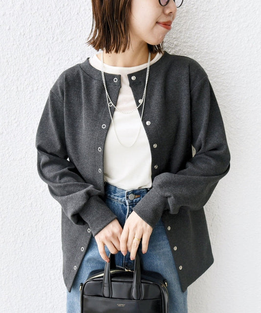 【WEB限定】〈手洗い可能〉ベア テレコ ミドル カーディガン