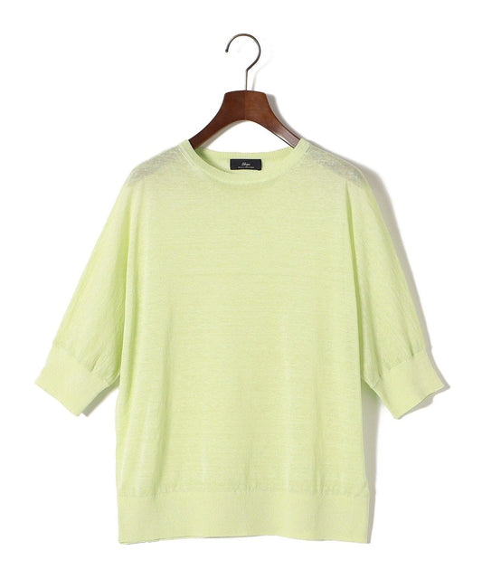 SHIPS Primary Navy Label:リネン/ナイロン ドルマン プルオーバー
