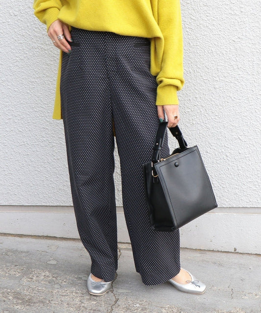 SHIPS any: ジャカード ドット ワイドパンツ
