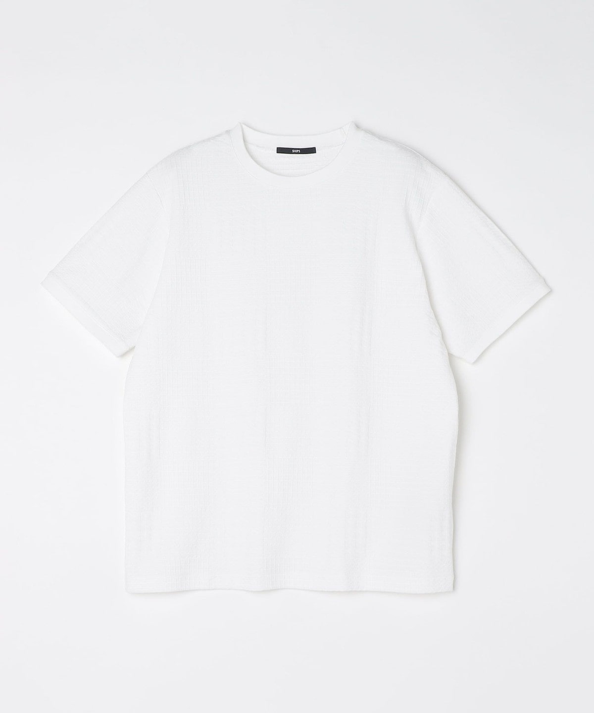 SHIPS: リンクス ジャカード ブロック クルーネック Tシャツ
