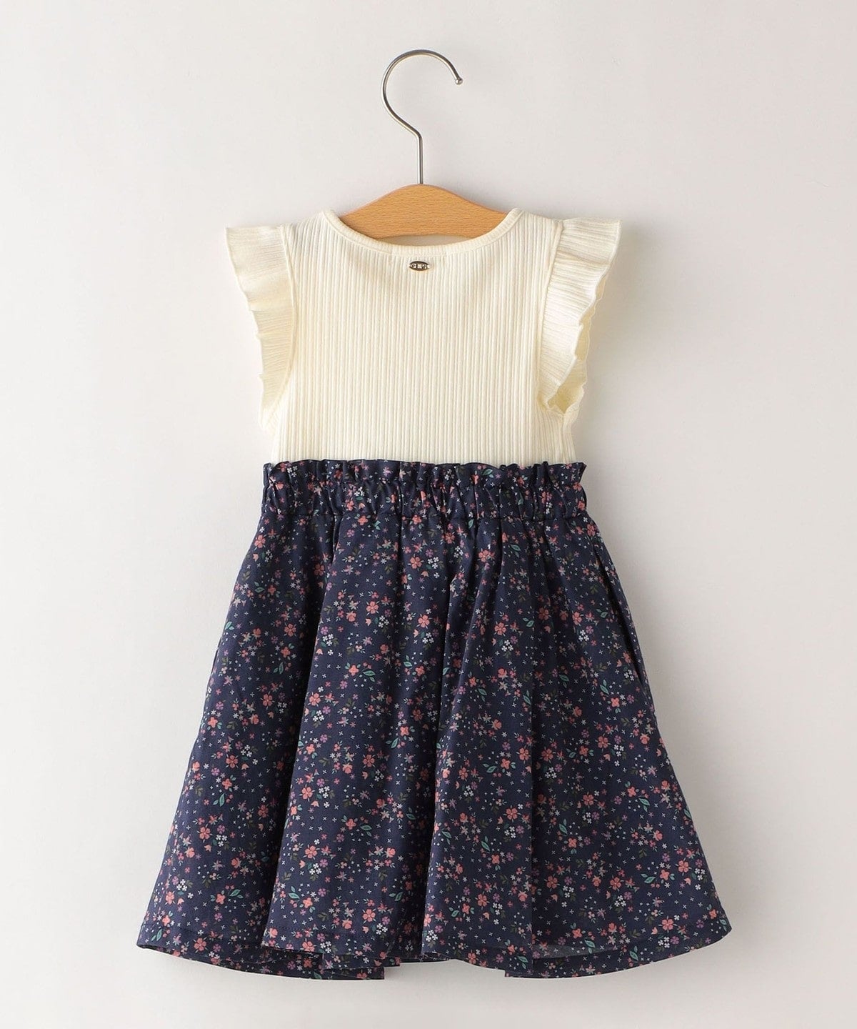 SHIPS KIDS:リブ フラワー ノースリーブ ワンピース(80〜90cm)