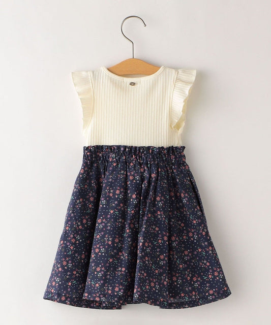 SHIPS KIDS:リブ フラワー ノースリーブ ワンピース(80〜90cm)