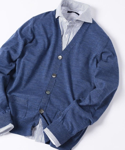 SD:  16ゲージ Vネック ニット カーディガン