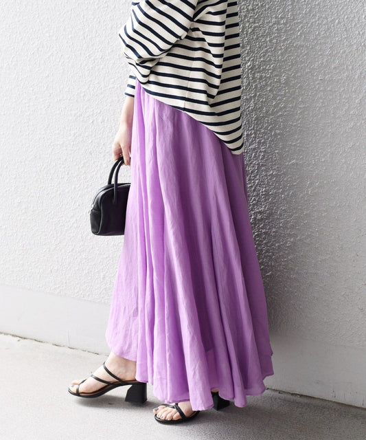 〈手洗い可能〉エアリーローンフレアスカート