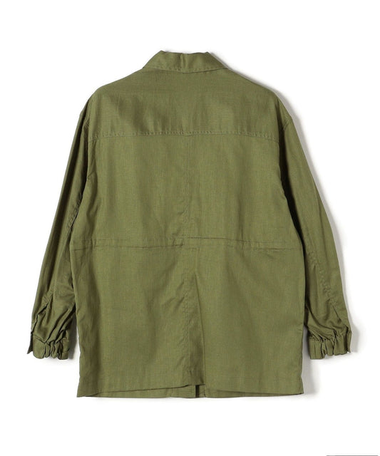 〈手洗い可能〉綿麻 ミリタリー オーバー ジャケット
