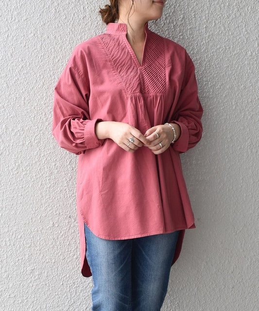 SHIPS any:オーバーダイ ピンタックチュニックシャツ