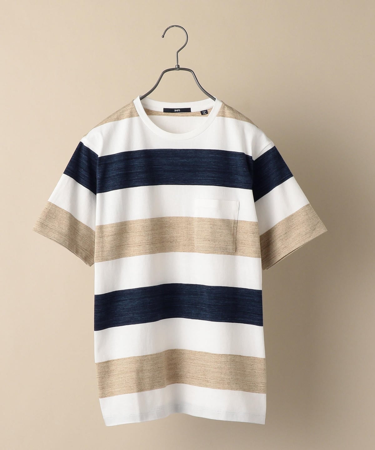 SHIPS: MADE IN JAPAN ワイドボーダー クルーネックネック Tシャツ