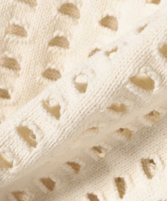 〈手洗い可能〉綿 ナイロン メッシュ ニット プルオーバー