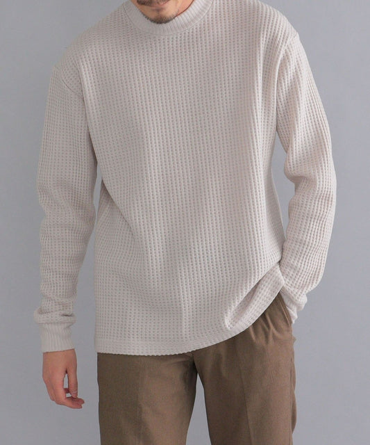 SHIPS: ワッフル モックネック プルオーバー