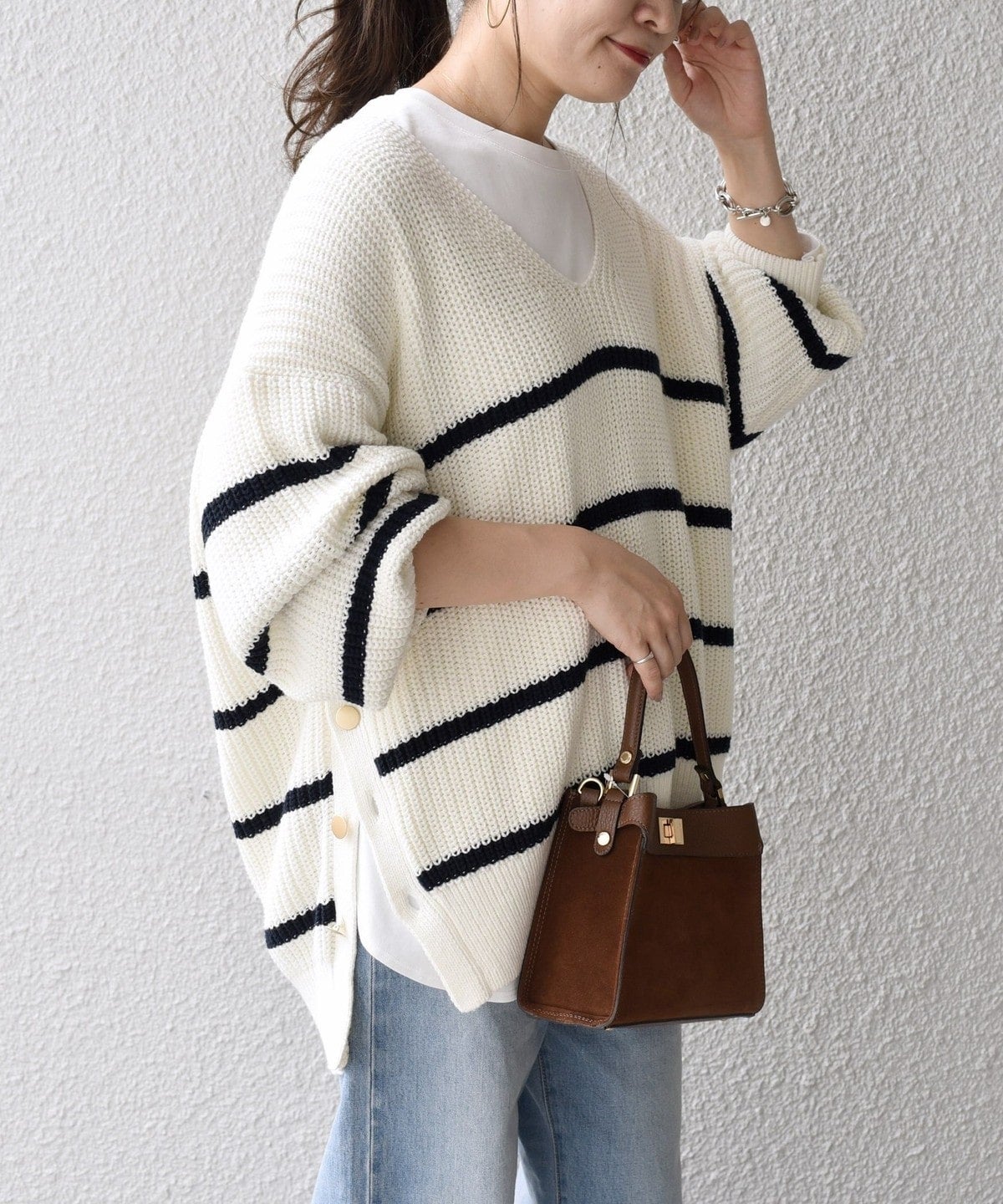 【WEB限定】〈手洗い可能〉スキッパーニット×ロンTセット 21FW