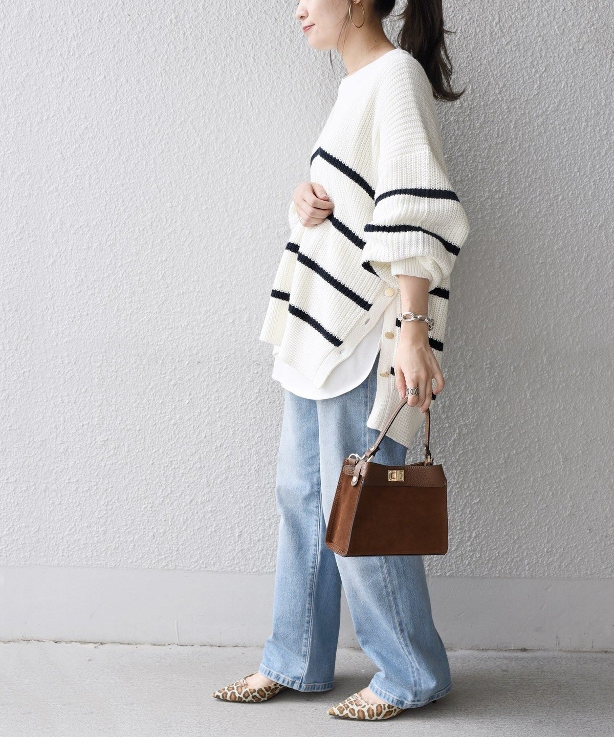 【WEB限定】〈手洗い可能〉スキッパーニット×ロンTセット 21FW