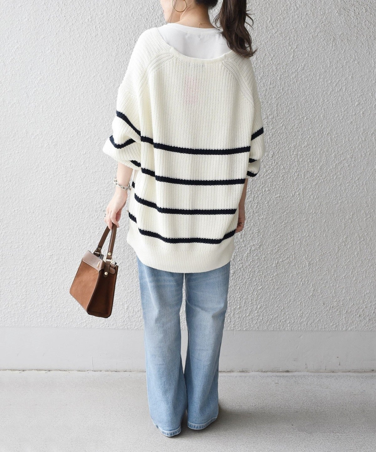【WEB限定】〈手洗い可能〉スキッパーニット×ロンTセット 21FW