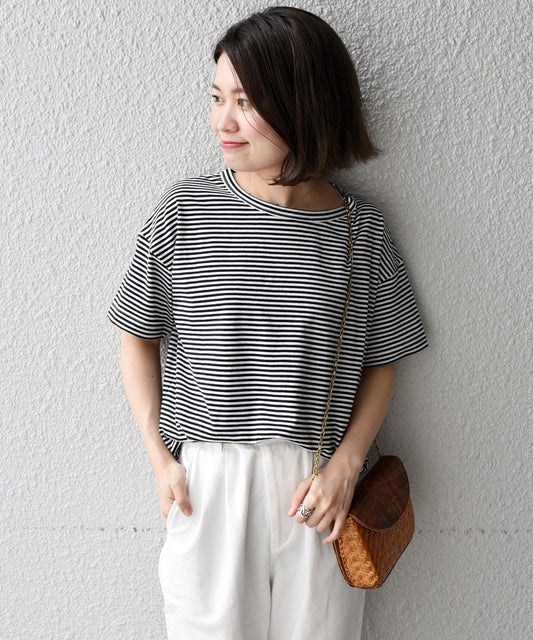 【UVカット】liflattie ships:ボーダーショートスリーブTEE