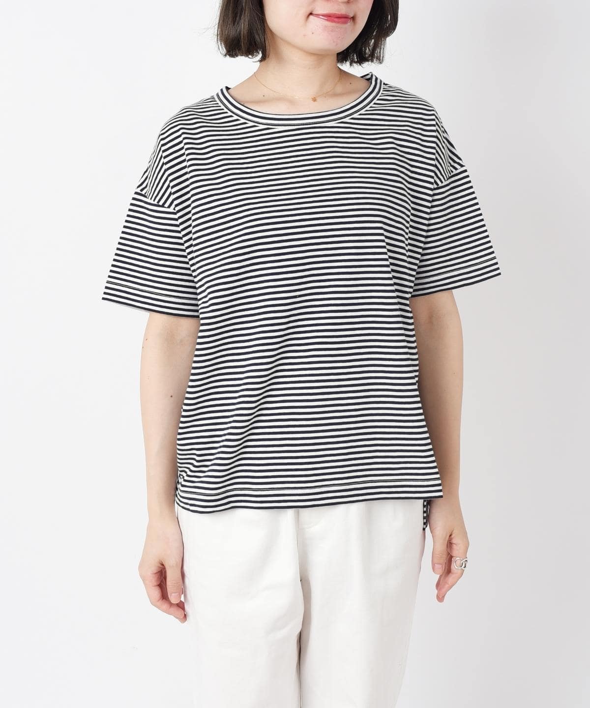 【UVカット】liflattie ships:ボーダーショートスリーブTEE