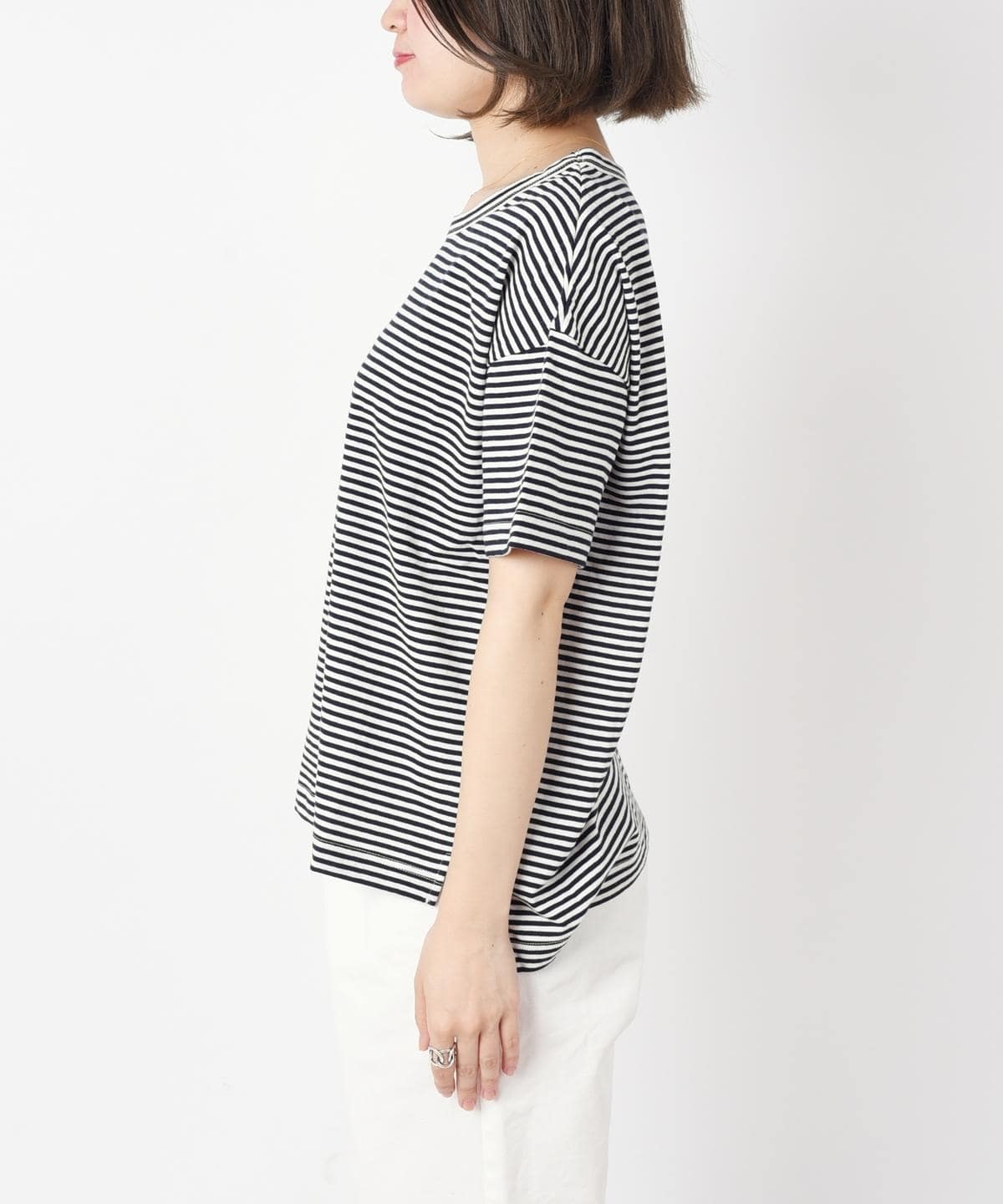 【UVカット】liflattie ships:ボーダーショートスリーブTEE