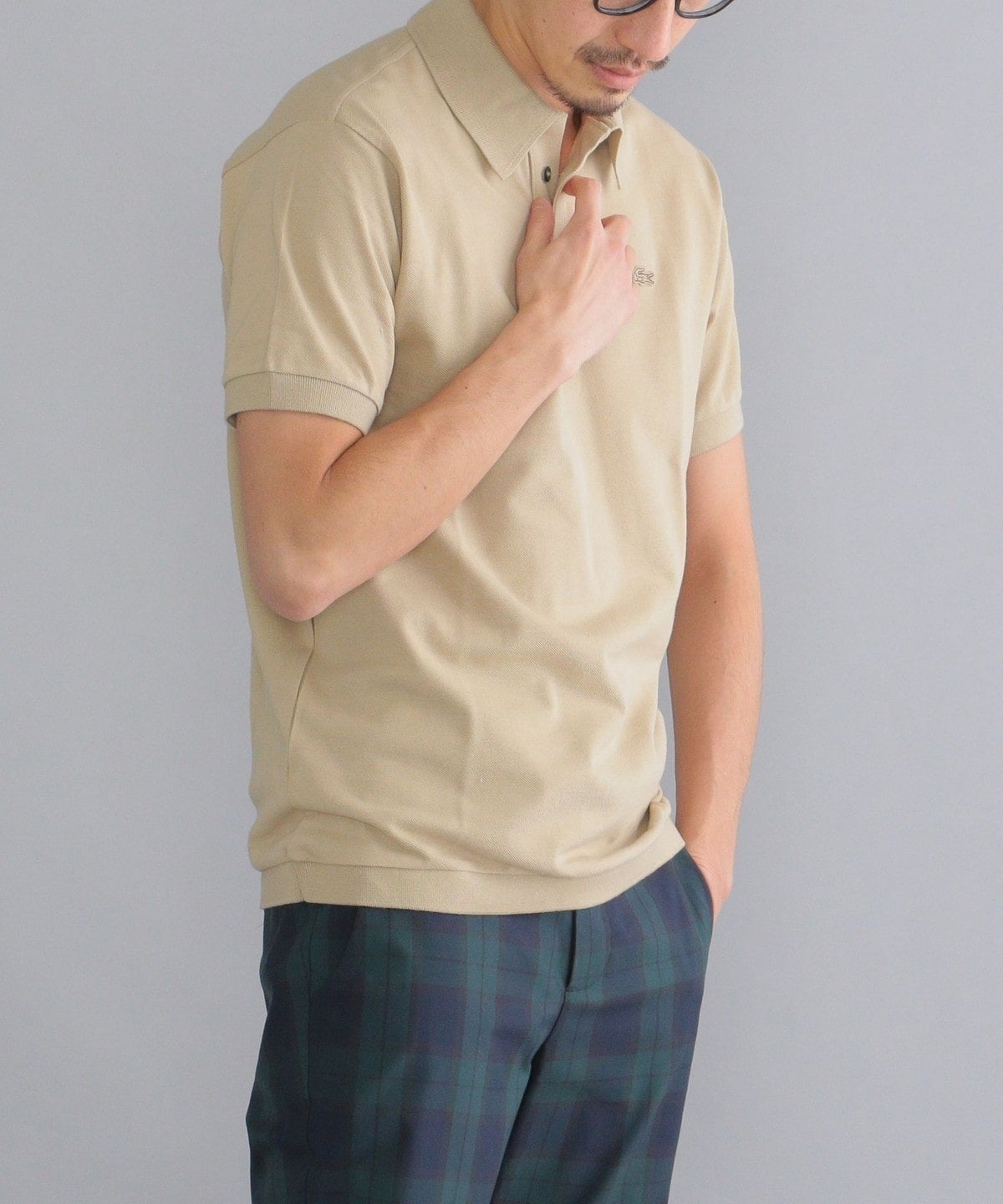 【SHIPS別注】LACOSTE: クラシック ニットリブ ポロシャツ