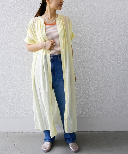 SHIPS any:〈洗濯機可能〉エア ボイル ギャザー シャツ ワンピース