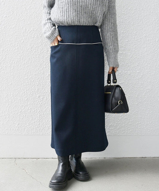 SHIPS any:〈洗濯機可能〉WARM パイピング Aライン スカート