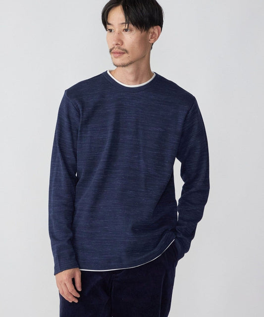 SHIPS: ワッフル フェイクレイヤード クルーネック Tシャツ (ロンT)