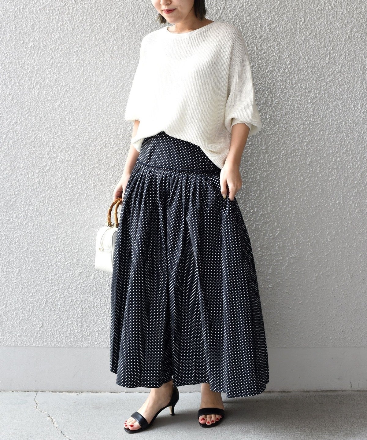 【SHIPS別注】BENCH MARKING SHIRT:〈洗濯機可能〉ドットスカート