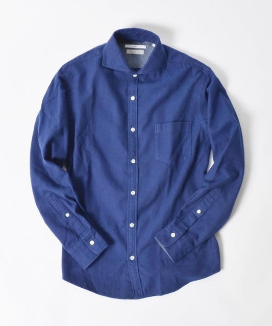 SHIPS: ペルヴィアン ピマ セミワイドカラー ソリッド ネルシャツ