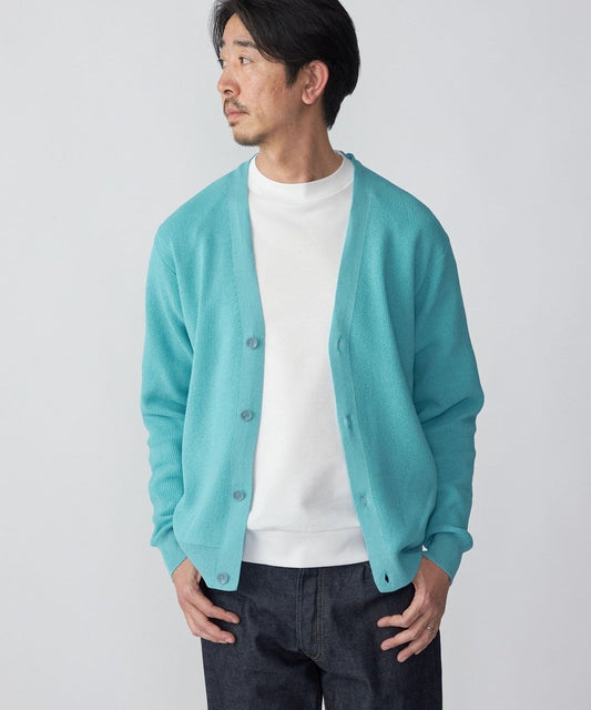 SHIPS:〈手洗い可能〉12ゲージ ペーパーヤーン Vネック カーディガン