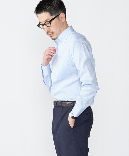 SHIPS: イージーアイロン ピケ イタリアンボタンダウンカラー シャツ