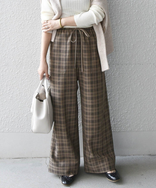 SHIPS any: チェック イージー ベイカーパンツ