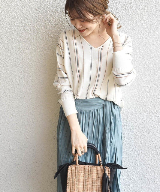 〈手洗い可能〉コットンシルクドルマンスリーブニット