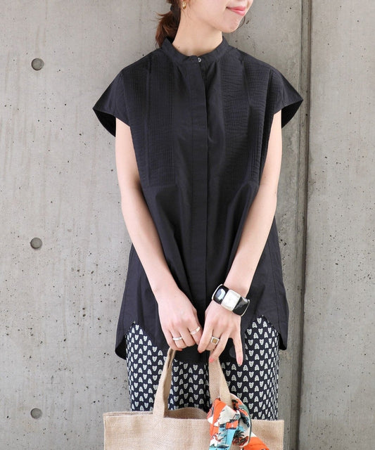 SHIPS any: ピンタック ロングシャツ〈ウォッシャブル〉