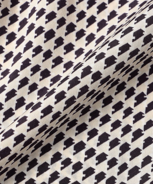 〈手洗い可能〉幾何学 ボウタイ ショート スリーブ ブラウス