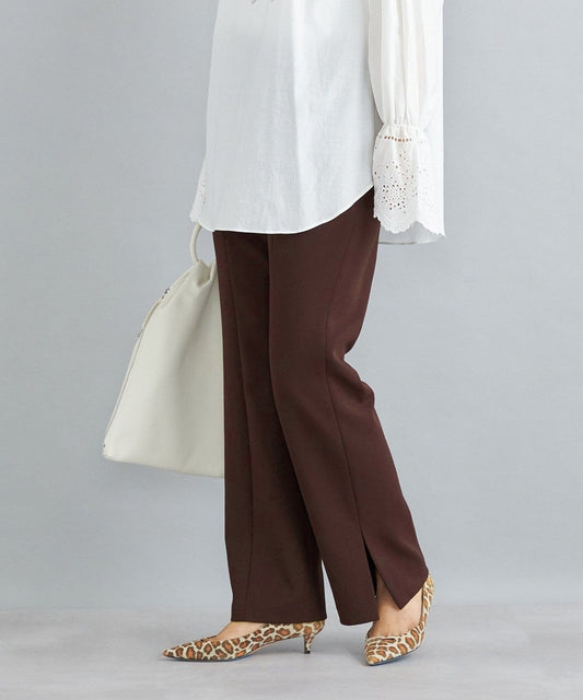 〈手洗い可能〉ストレッチサイドスリットフレアパンツ