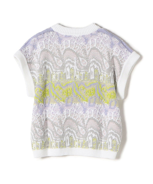 roberto collina:〈手洗い可能〉ジャガードVネックショートスリーブ