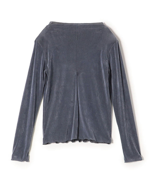 〈手洗い可能〉チュール フロッキー ハイネック プルオーバー