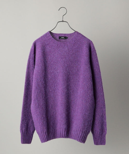 【SHIPS別注】HARLEY OF SCOTLAND:ウォッシャブル シャギー クルーネックニット