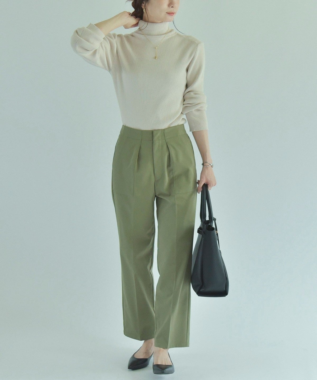 quaranciel:〈手洗い可能〉 ストレート ベイカー パンツ