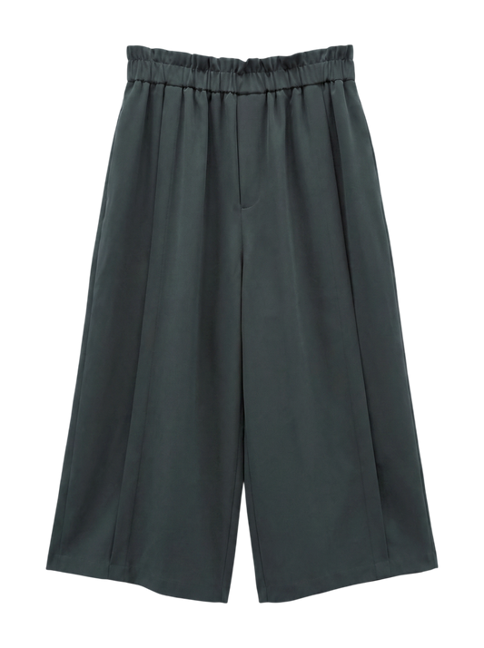 【手洗い可能】ワイドクロップドパンツ