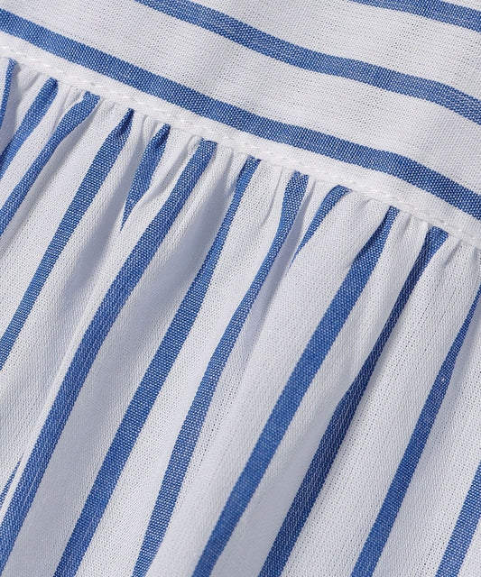 quaranciel:〈手洗い可能〉コットン フリルネック フレアスリーブ ブラウス