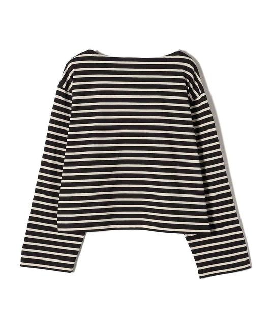 SHIPS Primary Navy Label:〈洗濯機可能〉ボリューム ワイド ボーダー プルオーバー