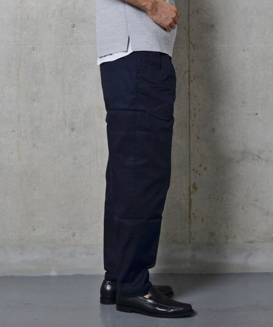 SHIPS: 2プリーツ ワイド テーパード チノパンツ