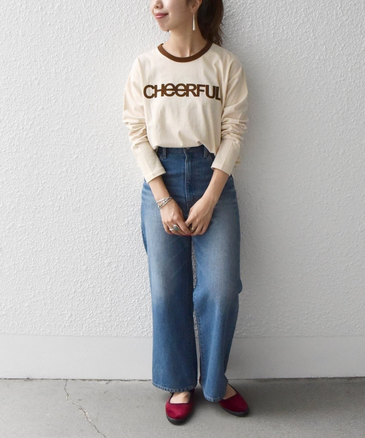 【SHIPS any別注】THE KNiTS: リンガーロゴ ロング スリーブ TEE